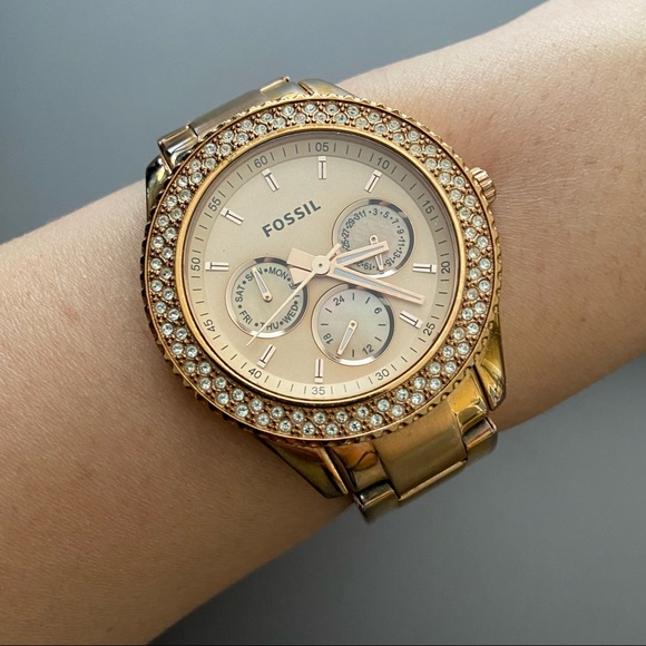 Last Chance FOSSIL Stella Stainless Steel Watch Gold Colored - Picture 3 of 10